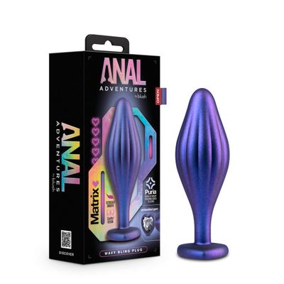 Anal Adventures Matrix By Blush | Wavy Bling Sapphire 4.5-Inch Anal Plug