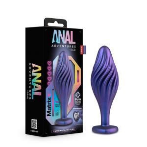 Anal Adventures Matrix By Blush | Swirling Bling Sapphire 4.5-Inch Anal Plug