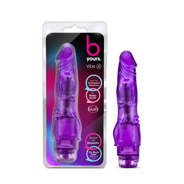 B Yours By Blush | Vibe #4 Realistic Purple 8-Inch Long Vibrating Dildo