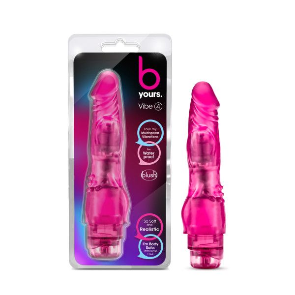 B Yours By Blush | Vibe #4 Realistic Pink 8-Inch Long Vibrating Dildo