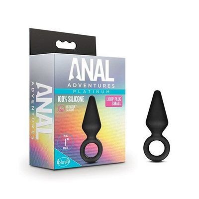 Anal Adventures Platinum By Blush | Loop Black 3-Inch Anal Plug
