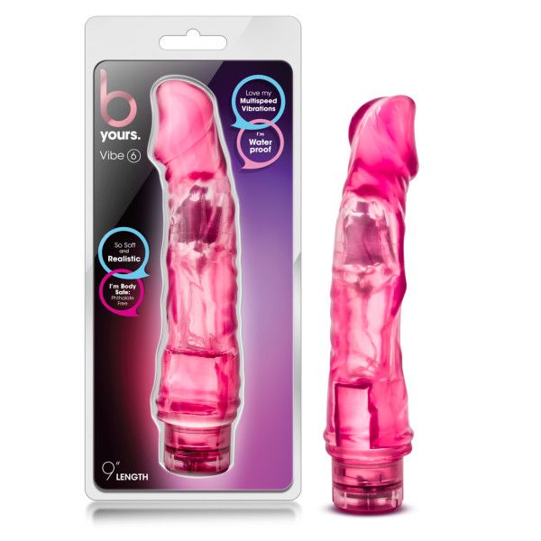 B Yours By Blush | Vibe 6 Realistic Pink 9.25-Inch Long Vibrating Dildo