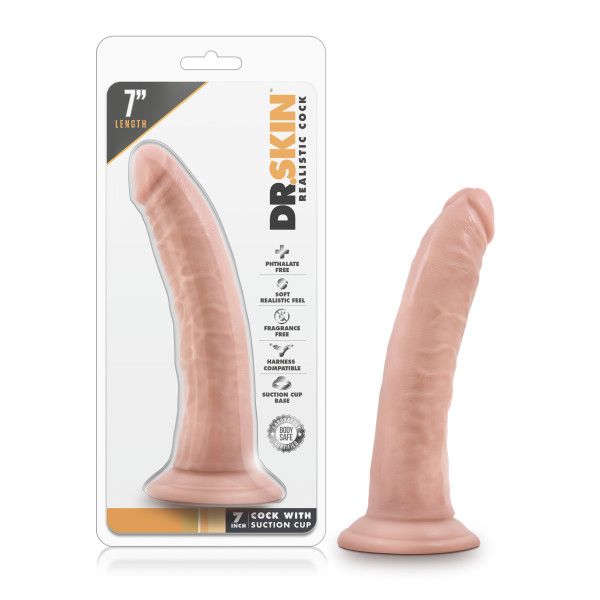 Dr. Skin By Blush | Realistic Vanilla 7.5-Inch Long Dildo With Suction Cup Base