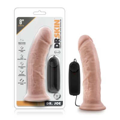 Dr. Skin By Blush | Dr. Joe Realistic Vanilla 8.2-Inch Long Remote Control Vibrating Dildo With Suction Cup Base