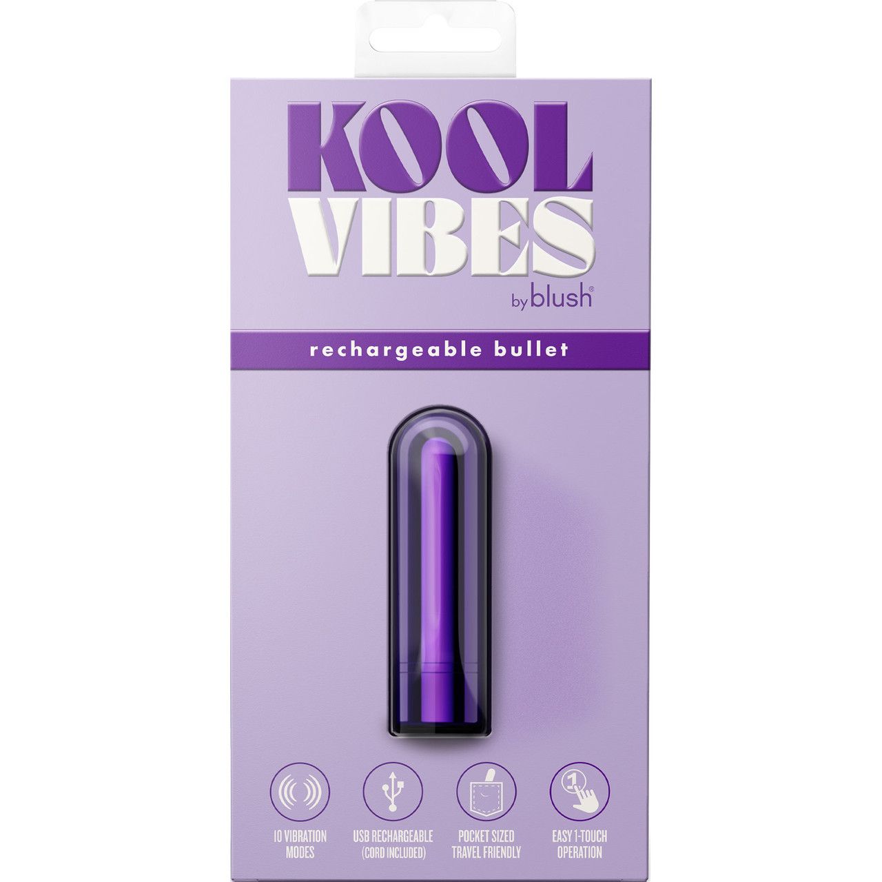 Kool Vibes By Blush | Discreet & Travel-Friendly Mini Bullet Vibrator - 10 Vibration Modes Clitoral Stimulator - Grape