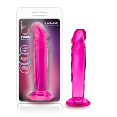 B Yours By Blush | Sweet N' Small 6 Realistic Pink 6.5-Inch Long Dildo With Suction Cup Base