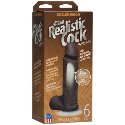 Realistic Cock Ultraskyn Black 6in Realistic Cock Ultraskyn Black 6in