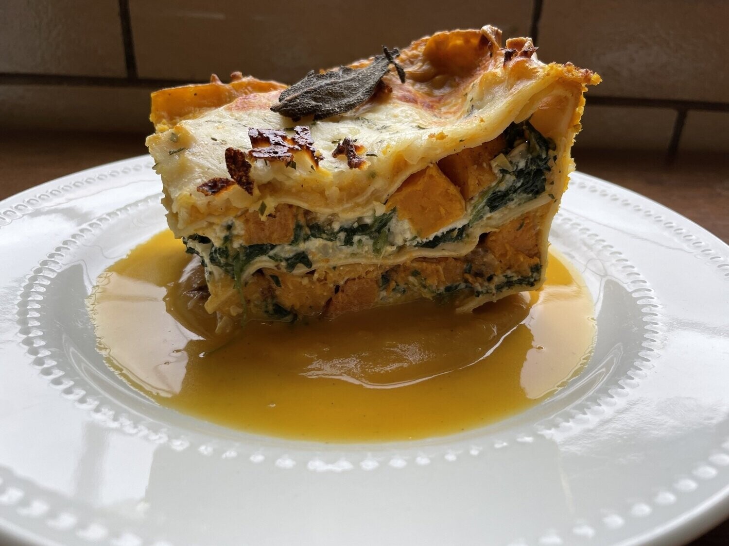 Butternut Squash Lasagna with Buttered Green Beans