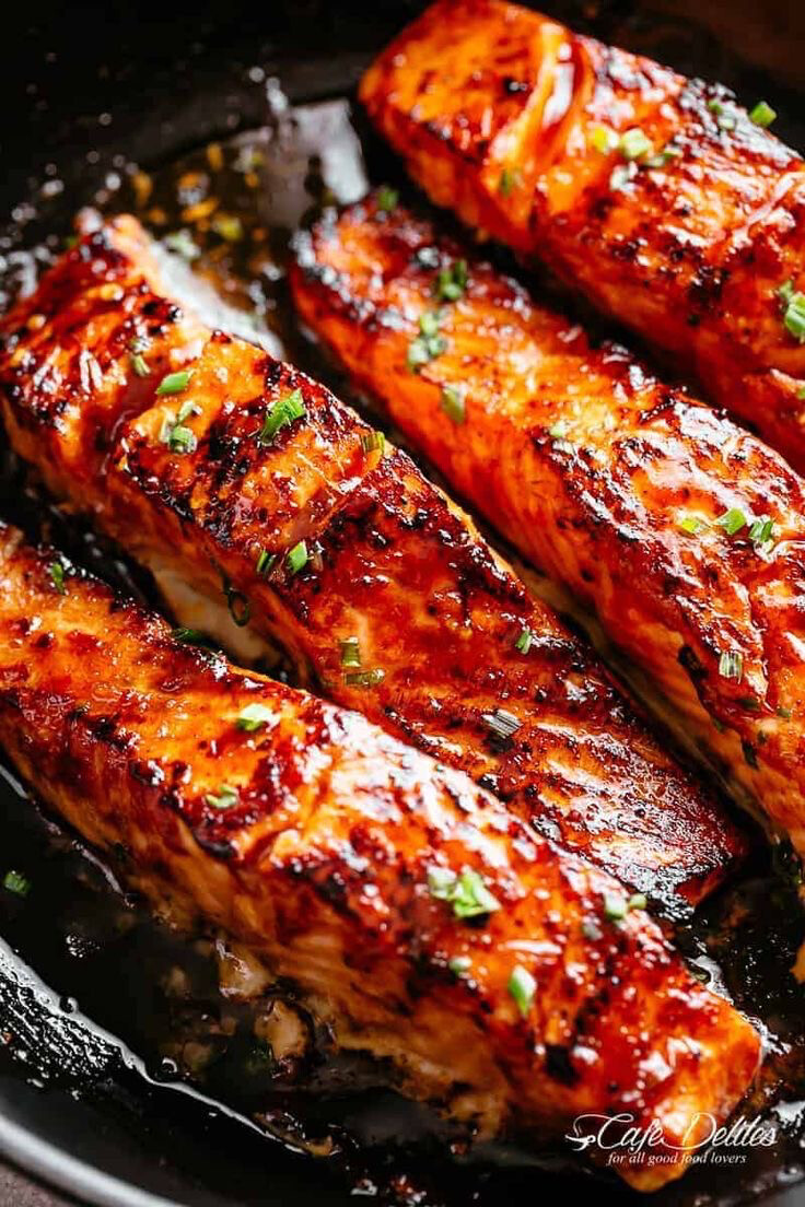 Firecracker Salmon with Quinoa Pilaf and Buttered Green Beans