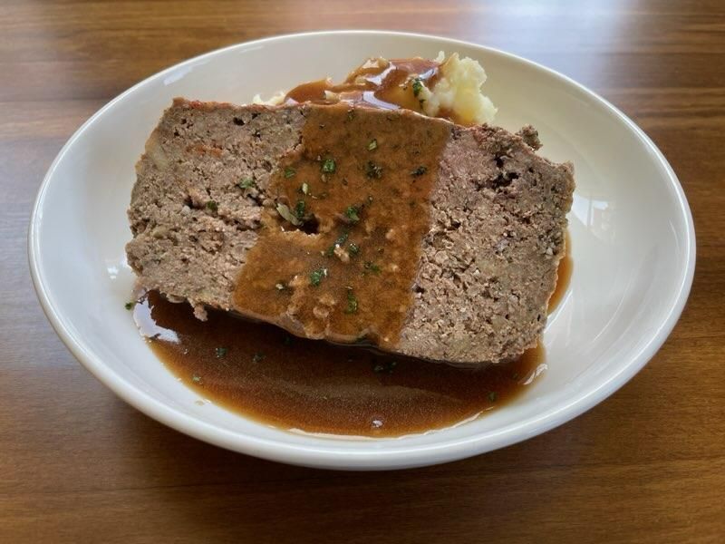 Meatloaf cupcake with Brown Gravy