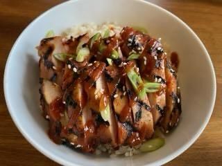 Teriyaki Grilled Chicken with Basmati Rice and Roasted Broccoli with Chillies