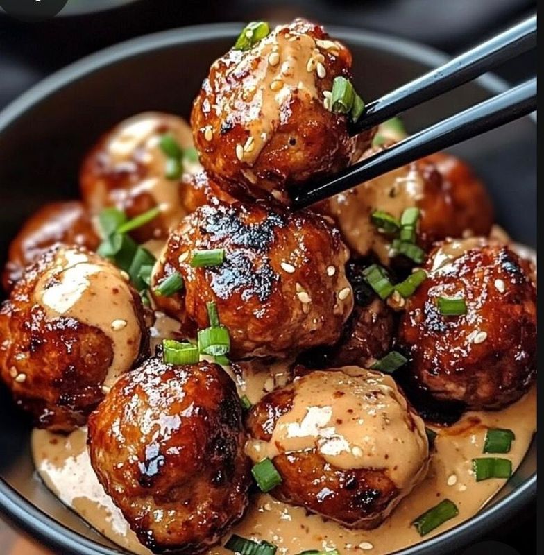 Korean BBQ Meatballs with Steamed Rice and Hibachi Vegetables