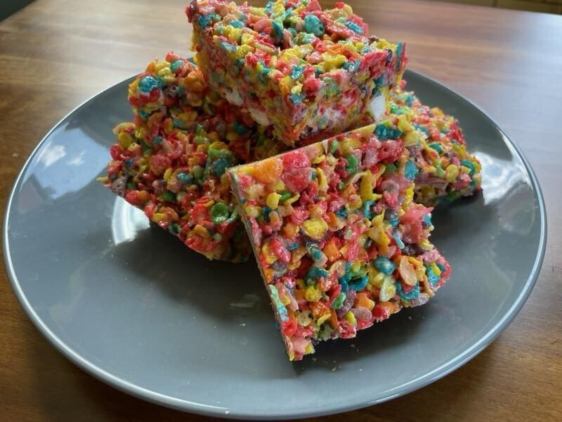 Rainbow Fruity Krispy Treats