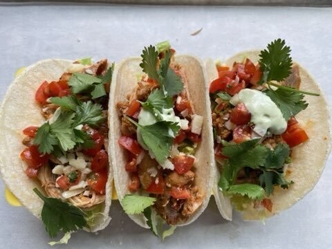Chipotle Chicken Tacos (3) served with Cilantro Lime  Rice
