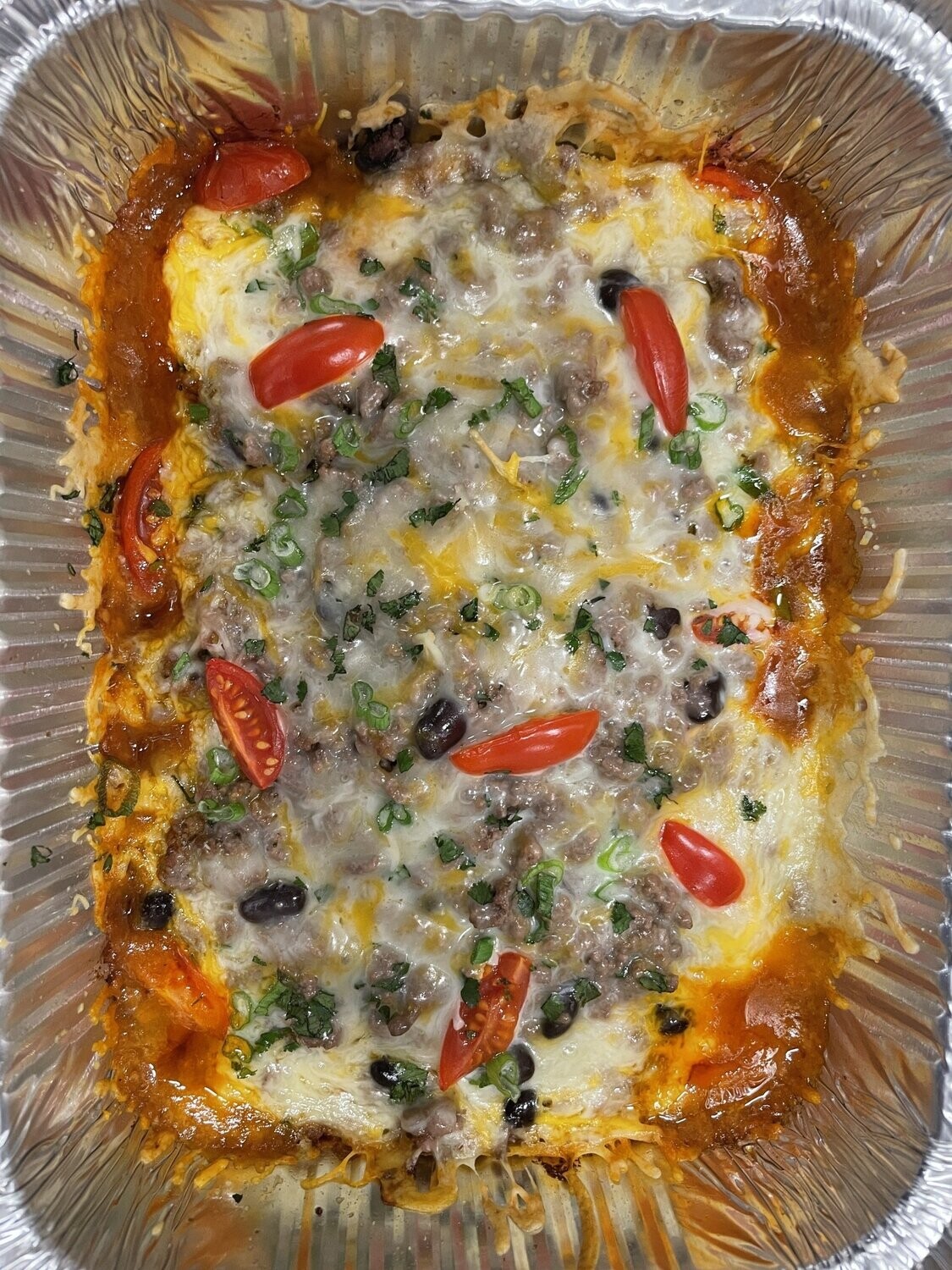 Beef Enchilada Casserole with Mexican Street Corn