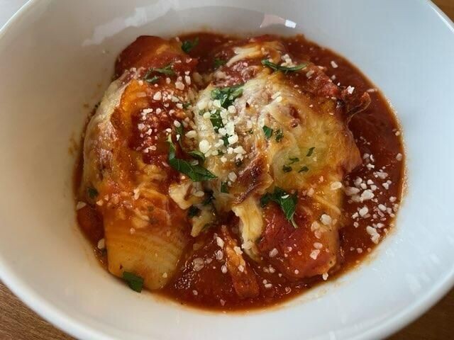 Stuffed Shells with Meat Sauce and a Mancini's Mini Twist