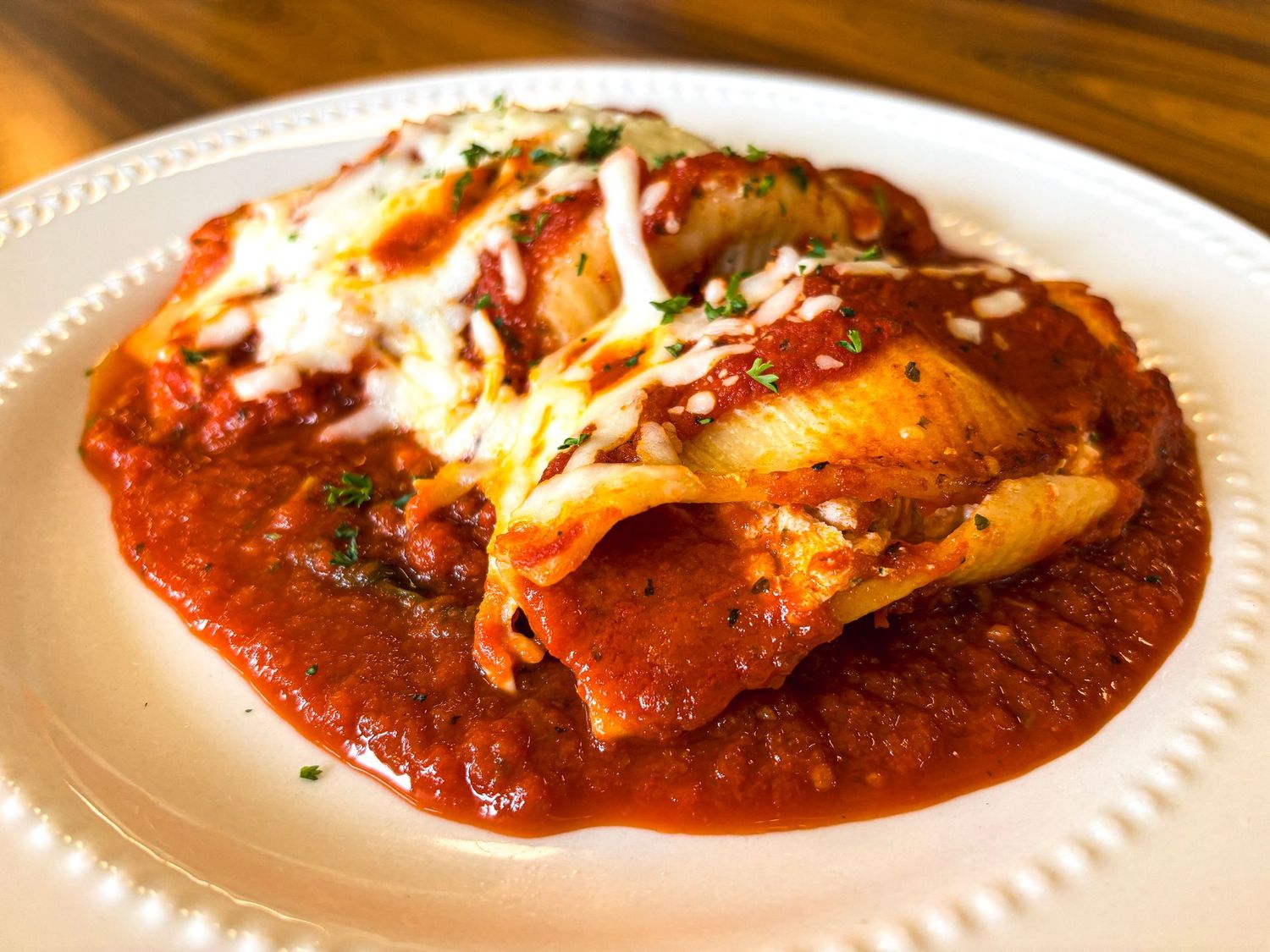 Stuffed Shells with Tomato Sauce, Buttered Green Beans and a Mancini's Mini Twist - Single Serving Meal Stuffed Shells with Tomato Sauce, Buttered Green Beans and a Mancini's Mini Twist - Single Serving Meal