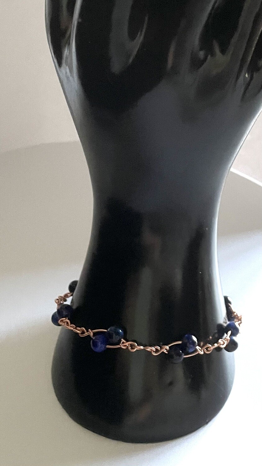Copper Curve Gem Stone Bracelet