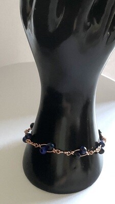 Copper Curve Gem Stone Bracelet