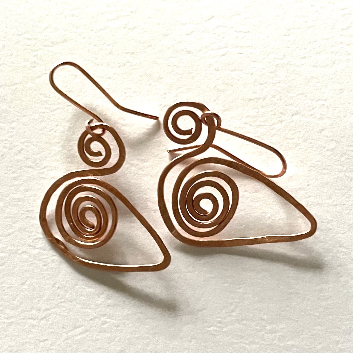 Hammered shop copper earrings
