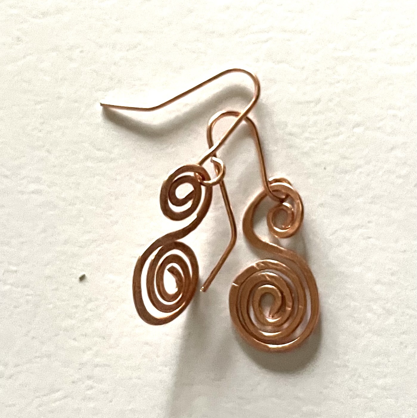 Simple Copper Hammered Earrings