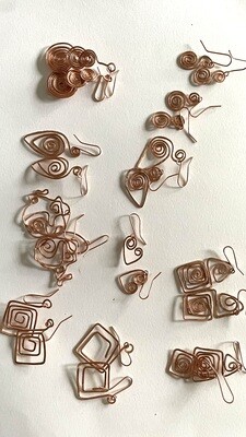 Simple Copper Hammered Earrings