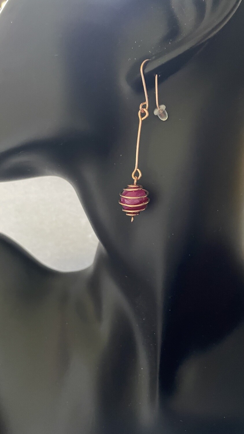 Spiral Wrap Drop Bead Earrings
