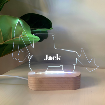 Personalised Digger Night Light