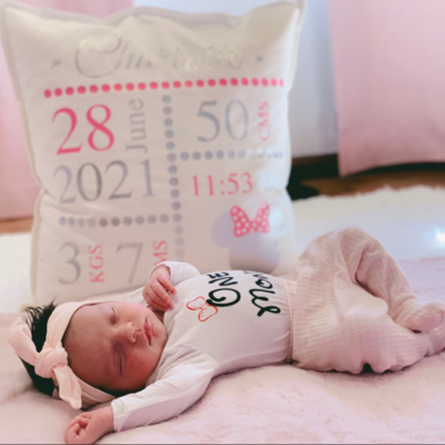 Personalised Baby Birth Detail Cushion