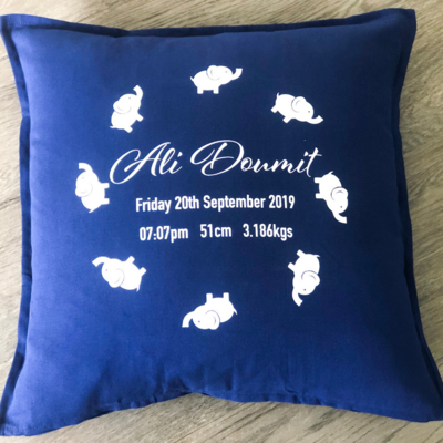 Personalised Baby Birth Detail Cushion