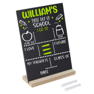 Personalised First Day of School Board with Stand