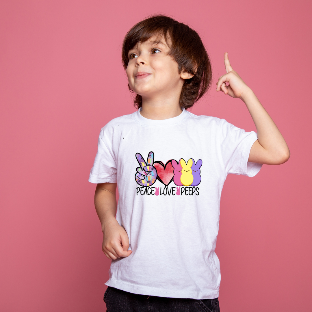 Peace Love Peeps Easter Kids T-Shirt || Kids Easter Shirt