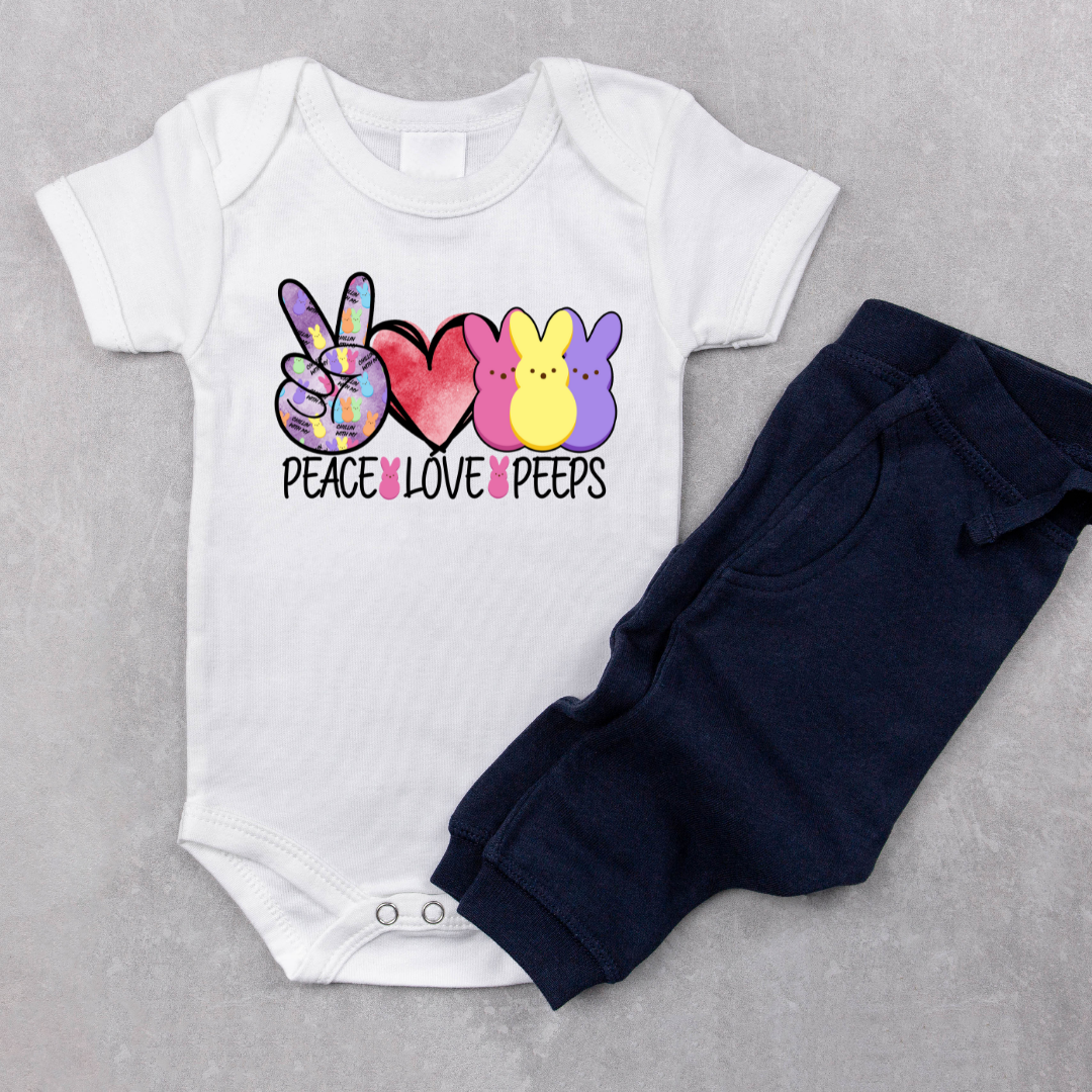 Peace Love Peeps Baby Onesie || Baby Bodysuit