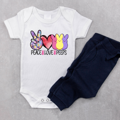 Peace Love Peeps Baby Onesie || Baby Bodysuit