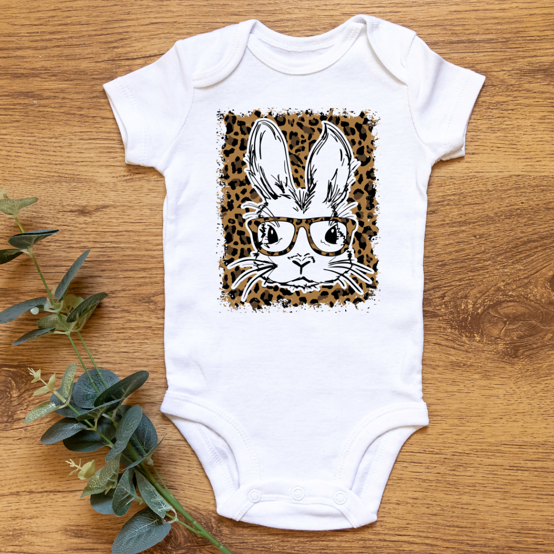 Leopard Easter Bunny  || Baby Onesie || 