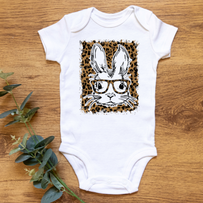 Leopard Easter Bunny  || Baby Onesie || 
