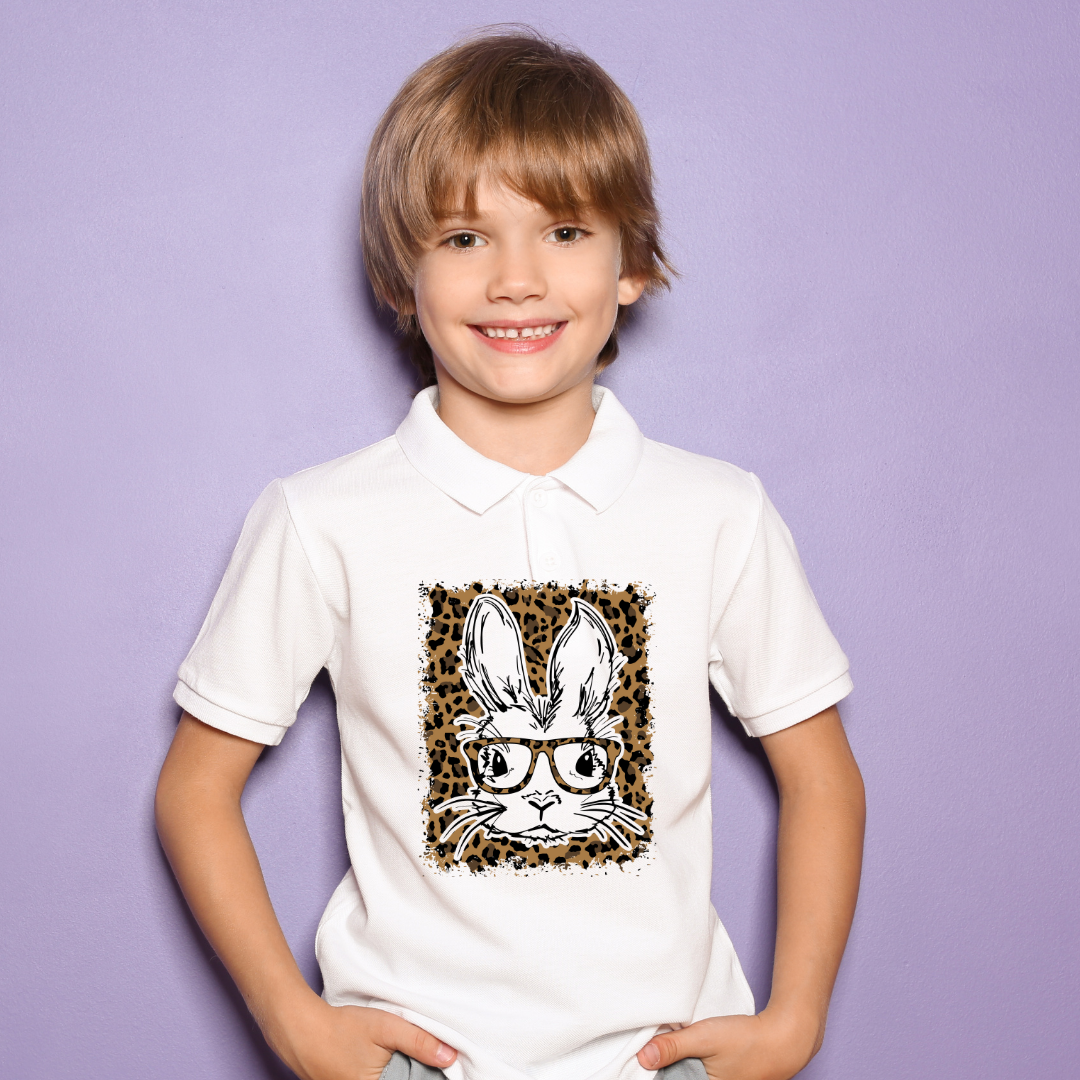 Leopard Easter Bunny Kids T-Shirt  || Kids Easter Tee Shirt || 