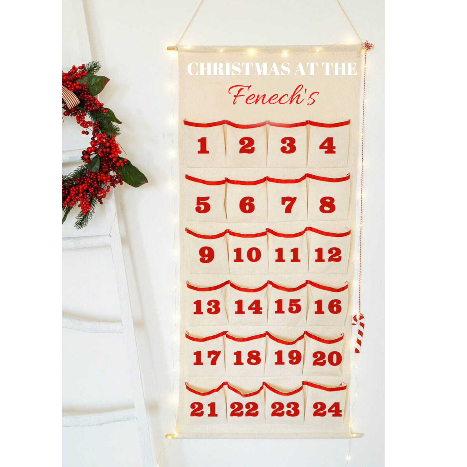 Personalised Christmas Advent Calendar With BookMark