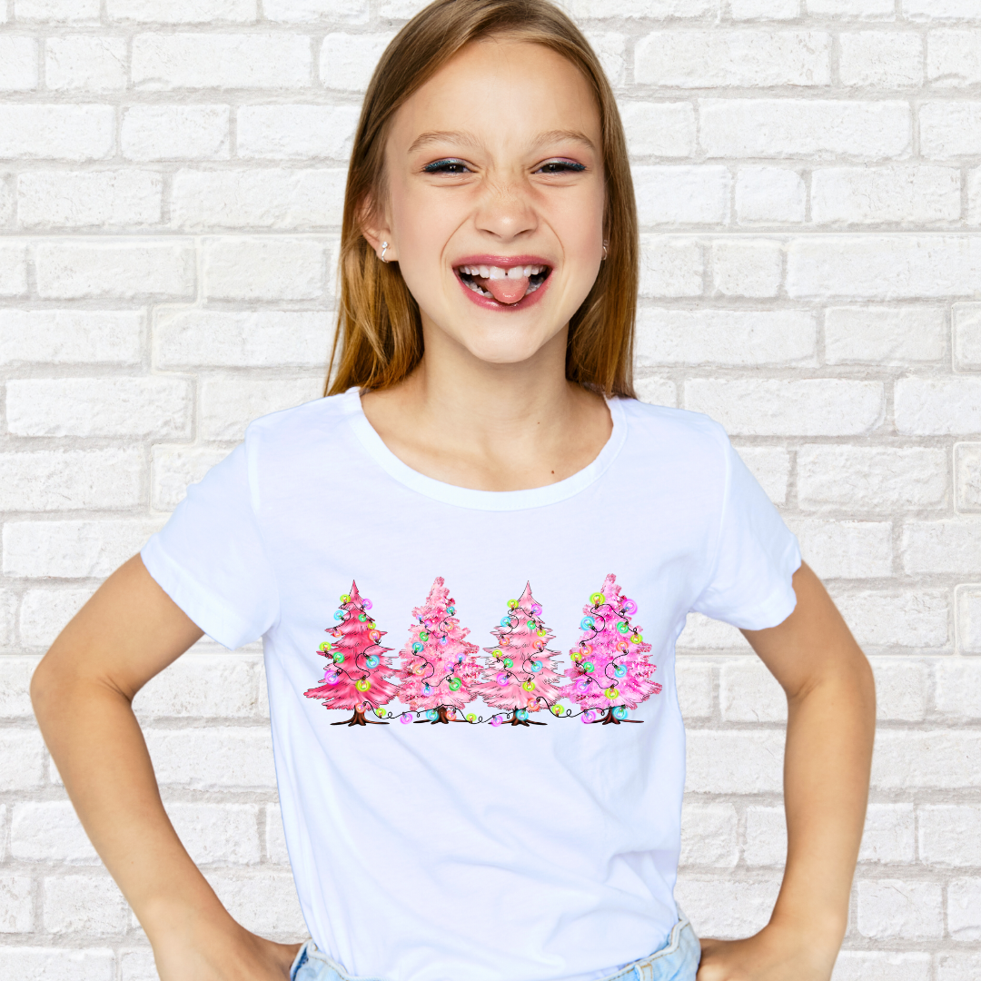 Pink Christmas Tree Tee