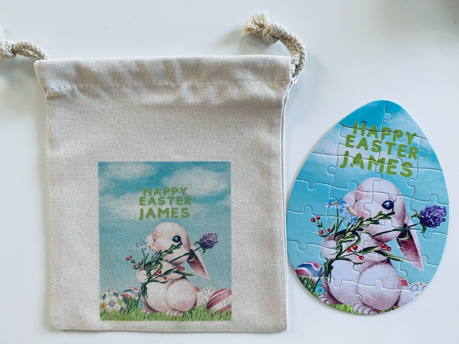 Personalised Easter Egg Puzzle with matching Bag