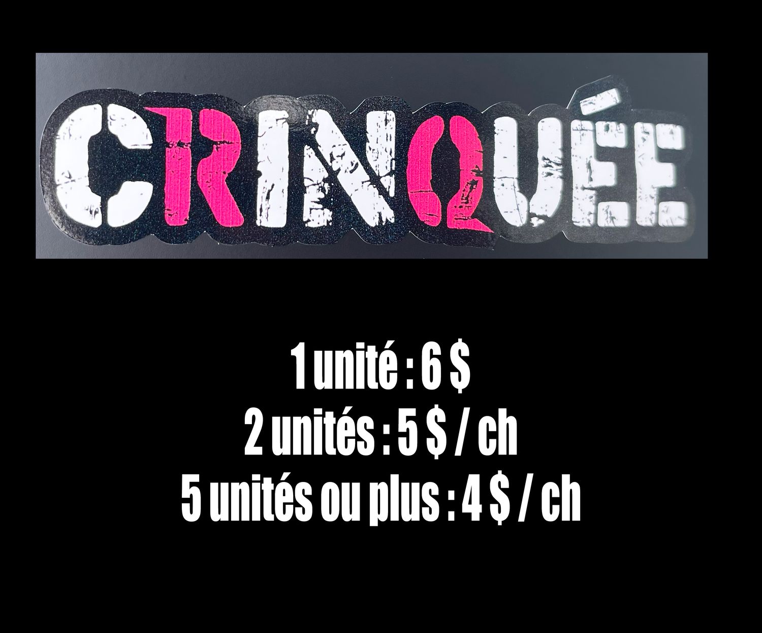 Autocollant cRinQuée rose et blanc