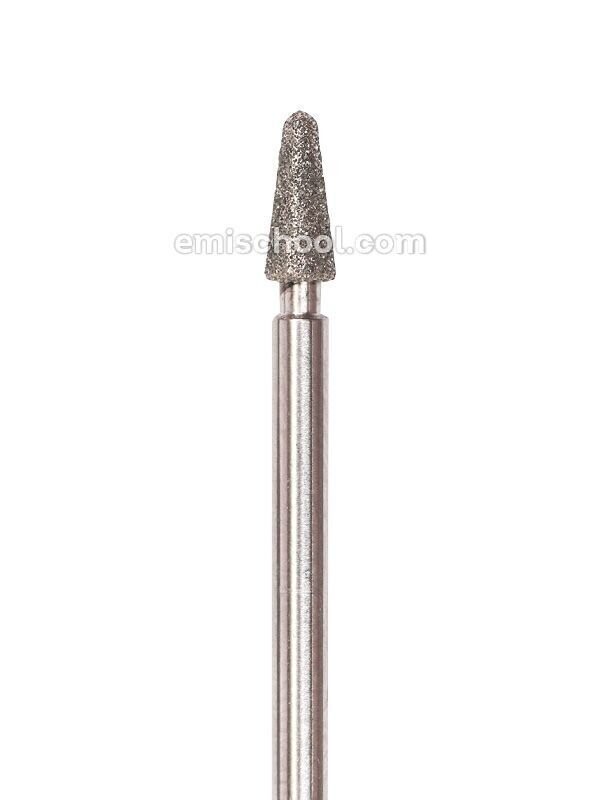 Rounded cone-shaped diamond coated rotary file, 3 mm, abrasiveness