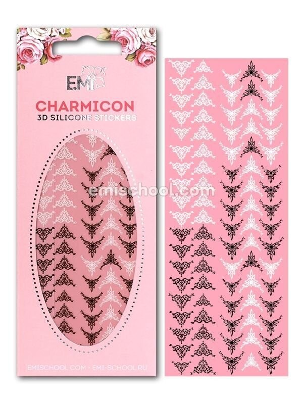 Charmicon 3D Silicone Stickers Lunula #22 Black/White