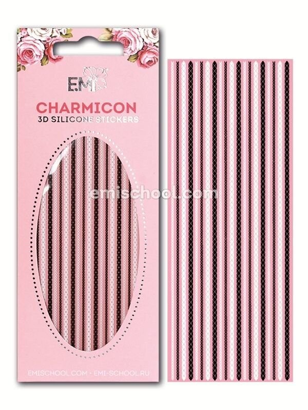Charmicon 3D Silicone Stickers Chain #9 Black/White