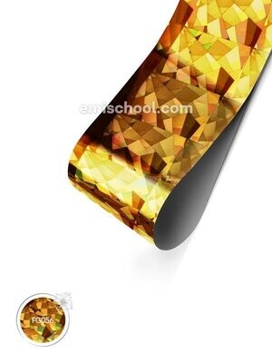 Foil holographic gold Crystals, 1.5 m.