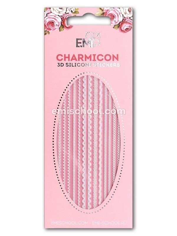 Charmicon 3D Silicone Stickers Lace MIX White #3