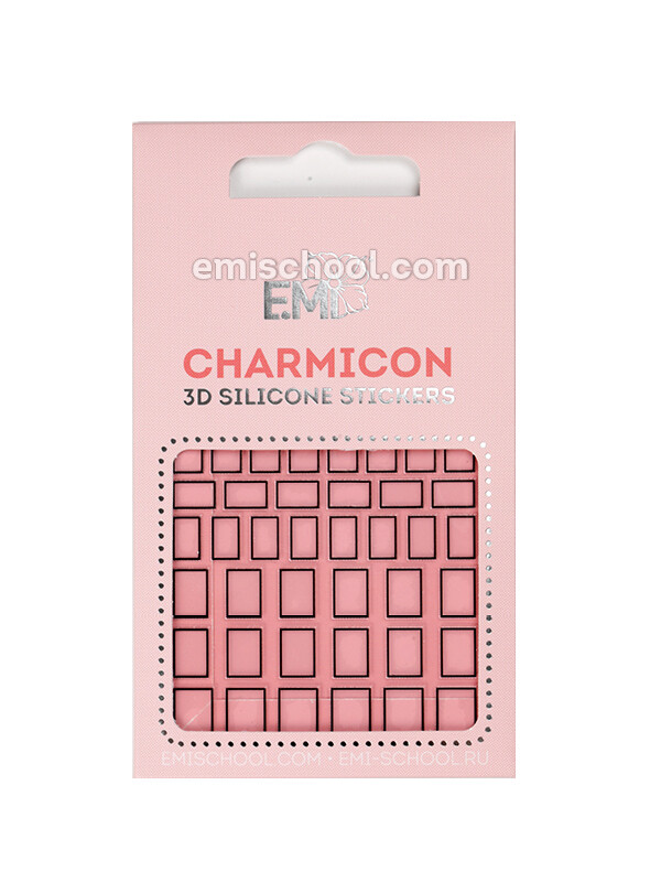 Charmicon 3D Silicone Stickers #113 Squares Black