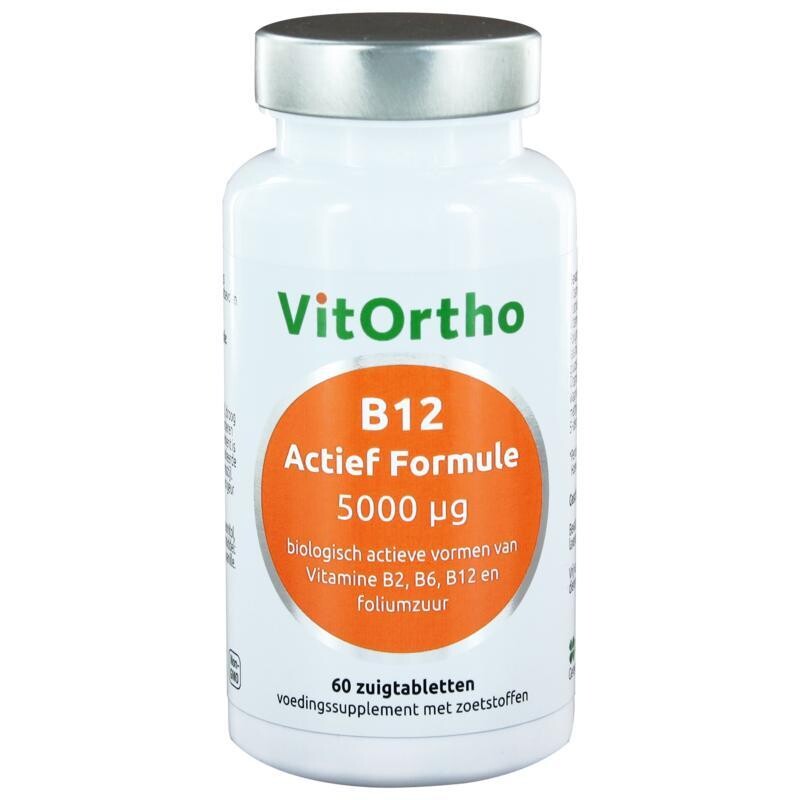 Vitortho - B12 actief formule 5000 mcg - 60 zuigtabletten