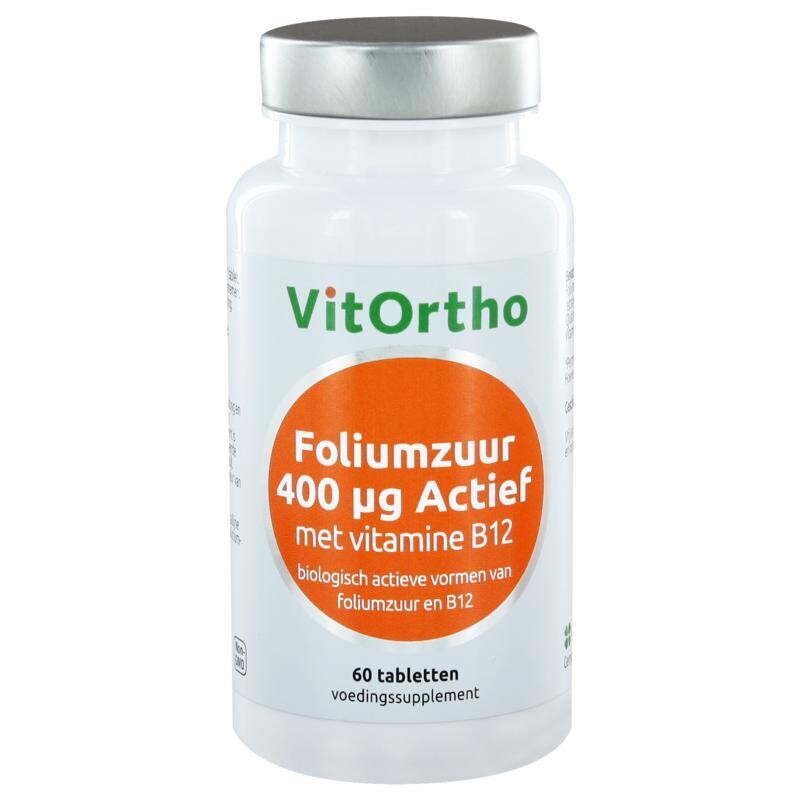 Vitortho - Foliumzuur 400 mcg met vitamine B12 - 60 tabletten