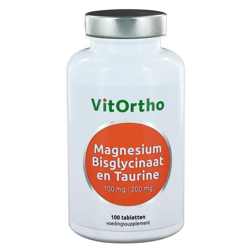Vitortho - Magnesium bisglycinaat 100 mg en taurine 200 mg - 100 tabletten